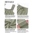 thumbnail image 4 of JWD Womens Two Piece Pajama Set Soft Sleeveless Ruffle Strap Cami Top and Long Pants Lightweight Lounge Sleepwear Light Green XL, 4 of 7