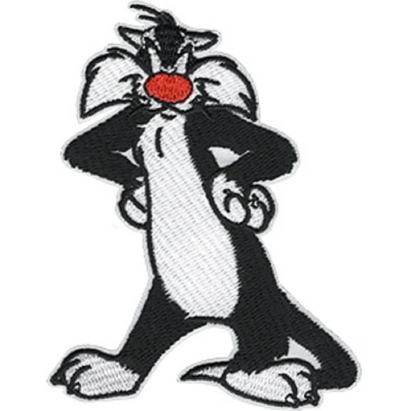 Official Sylvester the Cat Classic Pose Hands on Hips Embroidered Iron On Patch