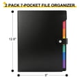 thumbnail image 2 of GARITIN Expanding File Folder 2 Pack, 7 Pocket Letter A4 Document Organizer with Snap Closure & Index Label Stickers, 2 of 7