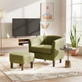 thumbnail image 3 of PayLessHere Accent Chair with Ottoman, Velvet Modern Armchair & Sofa Chair, Comfortable Living Room Chair for Reading, Bedroom, Lounge & Apartment，Green, 3 of 7