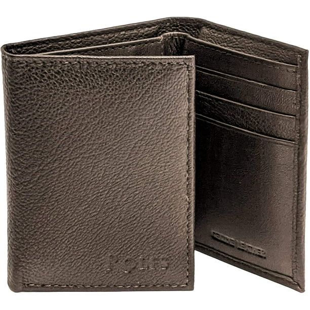 Rolfs Trifold Wallet for Men RFID Protected Genuine Leather Brown with