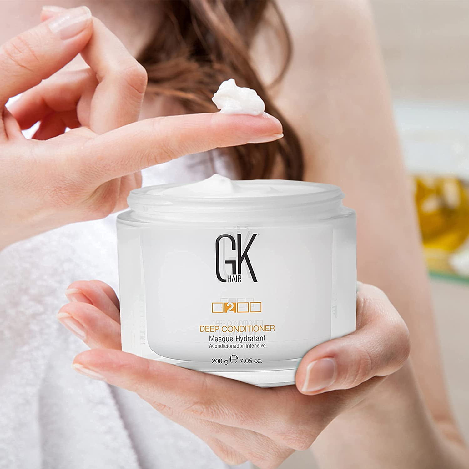 GK Hair Global Keratin Leave in Conditioner Cream For Detangling Smoothing Strengthening 130ml - Deep Conditioner Masque 200g/7.5oz Dry Damage Hair Conditioning