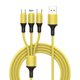 thumbnail image 2 of Cable de datos SUSUchens de carga rápida universal 3 en 1 de silicona líquida, cable de carga micro USB tipo C de 8 pines para oficina, 2 of 8