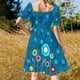 thumbnail image 5 of Vestido de lunares turquesa de manga corta vestidos de playa vestidos para eventos especiales Vestido, 5 of 7