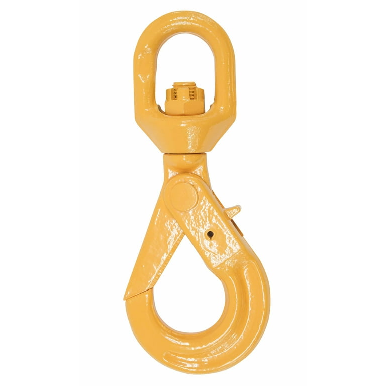 1/2” Self-Locking Swivel Hook – Grade 80 Steel, 12,000 Lbs Working Load Limit, Yellow Painted