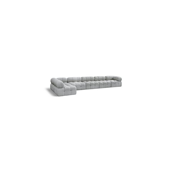 Meridian Furniture Ames Grey Boucle Fabric Modular Sectional