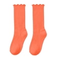 thumbnail image 2 of PureCasa Socks for Kids 6-14 Years Solid Color Cute Ankle Winter Warm Knit Cotton Frilly Sock 5 Pack, 2 of 7