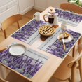 thumbnail image 5 of Spring Flowers Placemats Set of 4 Purple Botanical Floral Wooden Grain Place Mats Indoor Wipeable Table Mats Washable Cloth Dining Table Placemats for Kitchen Holiday Party Home Decor 13x19 Inch, 5 of 9