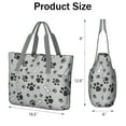 thumbnail image 3 of Tote Bag for Women - Paw Prints and Bones Shoulder Bag - Large Utility Work Duffle Bag with Zipper Handbag for Travel, Work, Sprots, 3 of 5