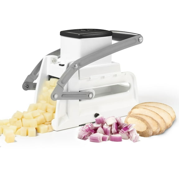 Starfrit Pro Fry Cutter & Cuber, Includes Julienne Blade, Makes Slices, Fries and Cubes, Stainless Steel Blades, Easy to Clean