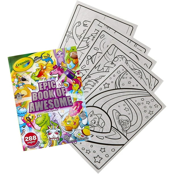 Libro épico de Crayola, Set de Libro de Colorear Todo en Uno, 288 páginas, Actividades para Niños, Regalo