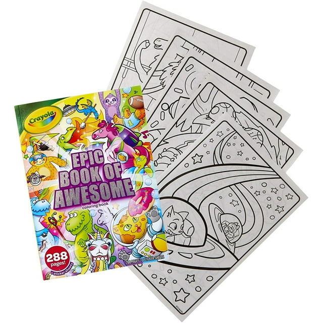Libro épico de Crayola, Set de Libro de Colorear Todo en Uno, 288 páginas, Actividades para Niños, Regalo