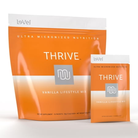 Thrive Protein Shake | 16 Packets (35g Each) | Gluten-Free, Pea Protein, Probiotics, Fiber & Digestive Enzymes | Supports Lean Muscle (16 Packets (Single Servings), Vanilla)
