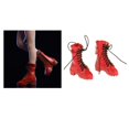 thumbnail image 4 of kusrkot Custom 1/6 Scale Middle Leather Boots Shoes for HT Toy 12 Inch Figure Women Body red, 4 of 9