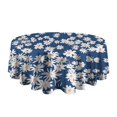 thumbnail image 5 of Daisy Flower Blue Round Table Cloth,Wrinkle Free Table Cover with Polyester,Waterproof Reusable Round Table Cloths for Home Decor Summer Spring Picnic Dining Holiday (Round,60x60inch), 5 of 6