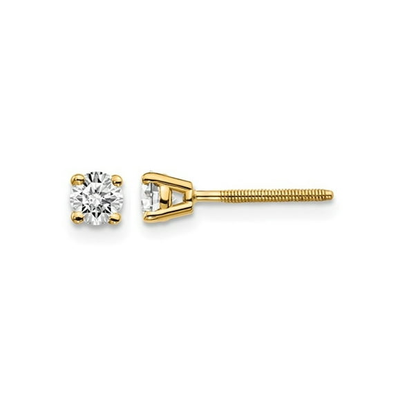 1/3 Carat (Ctw VS2-SI1, D-E-F) Lab Grown Diamond Solitaire Stud Earrings in 14K Yellow Gold with Screwbacks