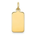 thumbnail image 1 of 14k Yellow Gold Solid Polished Engravable Plain .011 Gauge Engraveable Rectangular Disc Charm Pendant Necklace Measures, 1 of 3
