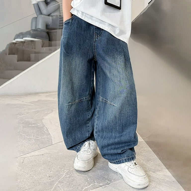 Jeans for Kids Boys Blue Pants Jeans Baggy Straight Leg Jeans Boys