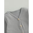 thumbnail image 5 of hirigin Toddler Boys Spring Autumn Cardigan Solid Color Long Sleeve V Neck Button Knitwear, 5 of 9