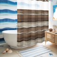 thumbnail image 5 of No Hook Shower Curtain, Brown Beige Wooden Shower Curtains for Bathroom with See Through Top Window, Vintage Farmhouse Retro Art Waterproof & Washable Bath Curtain Extra Long 72"x84", 5 of 9