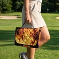 thumbnail image 4 of Psesaysky Universal Golf Cart Seat Covers for EZGO, Breathable Golf Seat Blanket with 4 Pockets and Handle Fits for Yamaha, Club Car and Other 2 Person Seats (Burning Flame), 4 of 8