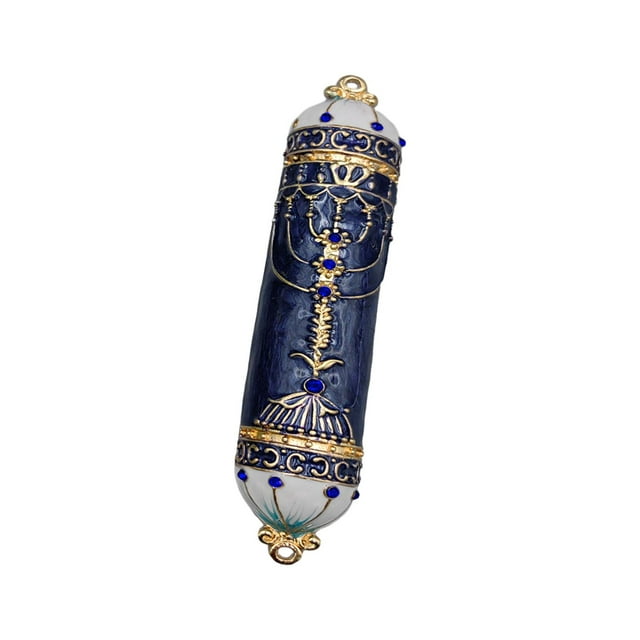 Funda de mezuzá judía, hecha a mano, símbolo de prosperidad, decoración para puerta de entrada. 13x25x15 cm