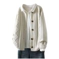 thumbnail image 2 of Cardigan Manteau en Tricot Chic pour Femme, Design Intemporel à Col Rond, Tissu Imitation Rack Ultra Doux, Manches Longues Coupe Décontractée, Parfait pour la Maison Décontractée Ou le Confort Quotidien, 2 of 8