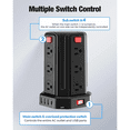 thumbnail image 4 of Multicontacto Torre Con 12 Salidas,3 Usb Y 1 Tipo C Carga 3m Lab.G, Negro, 4 of 5