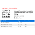 thumbnail image 2 of Automatic Transmission Overhaul Kit - Compatible with 1995 - 1996 Chrysler Sebring, 2 of 2