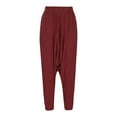 thumbnail image 4 of Diufon Men's Casual Wide Leg Pants Elastic Waist Baggy Solid Color Full Length Cropped Trousers with Pockets, 4 of 6