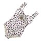 thumbnail image 3 of Traje de baño de una pieza fruncido elástico retro estampado floral mujeres traje de baño para playa natación vacaciones albaricoque XL, 3 of 5