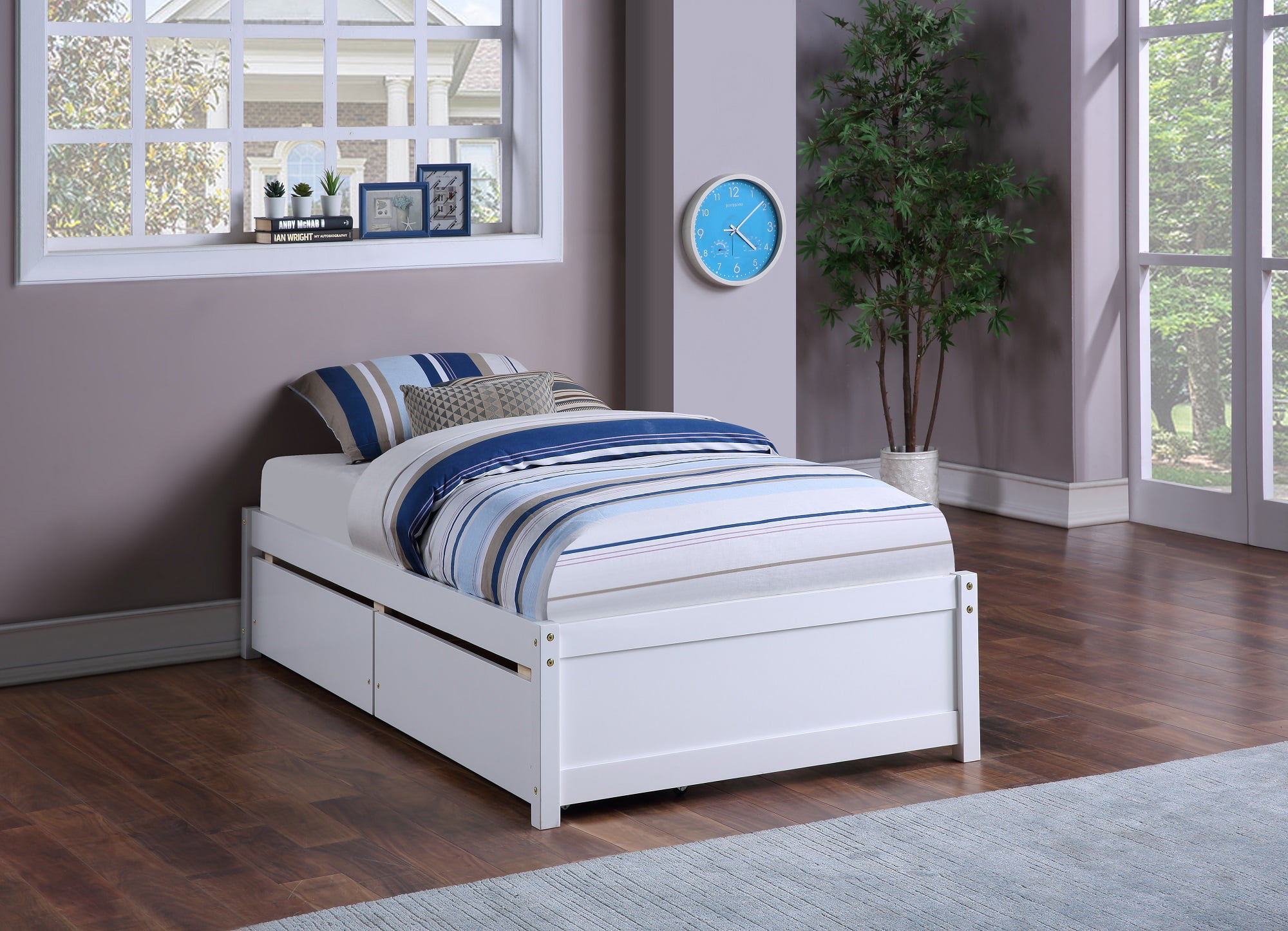 Details about   Y1102T Smart Home White 3 Drawer Stand Alone Wood Twin Size Chest Bed Frame 
