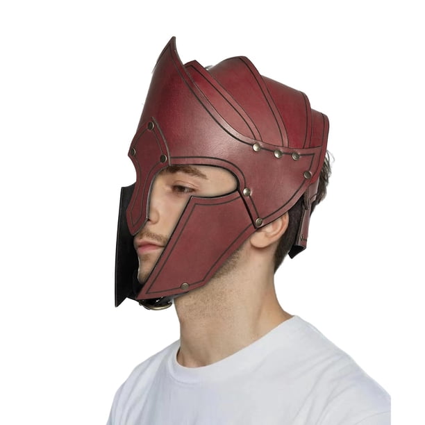 Casco para Cosplay Medieval, casco de caballero , divertido, usable, suave, accesorios para fotos, cuero PU, duradero para fiesta de Halloween Negro Yinane Sombrero de cosplay | en línea