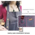 thumbnail image 5 of Delantal para hombres y mujeres con correas ajustables y bolsillos grandes, delantales con pechera de cocina de algodón de lona impermeable gris, 5 of 5