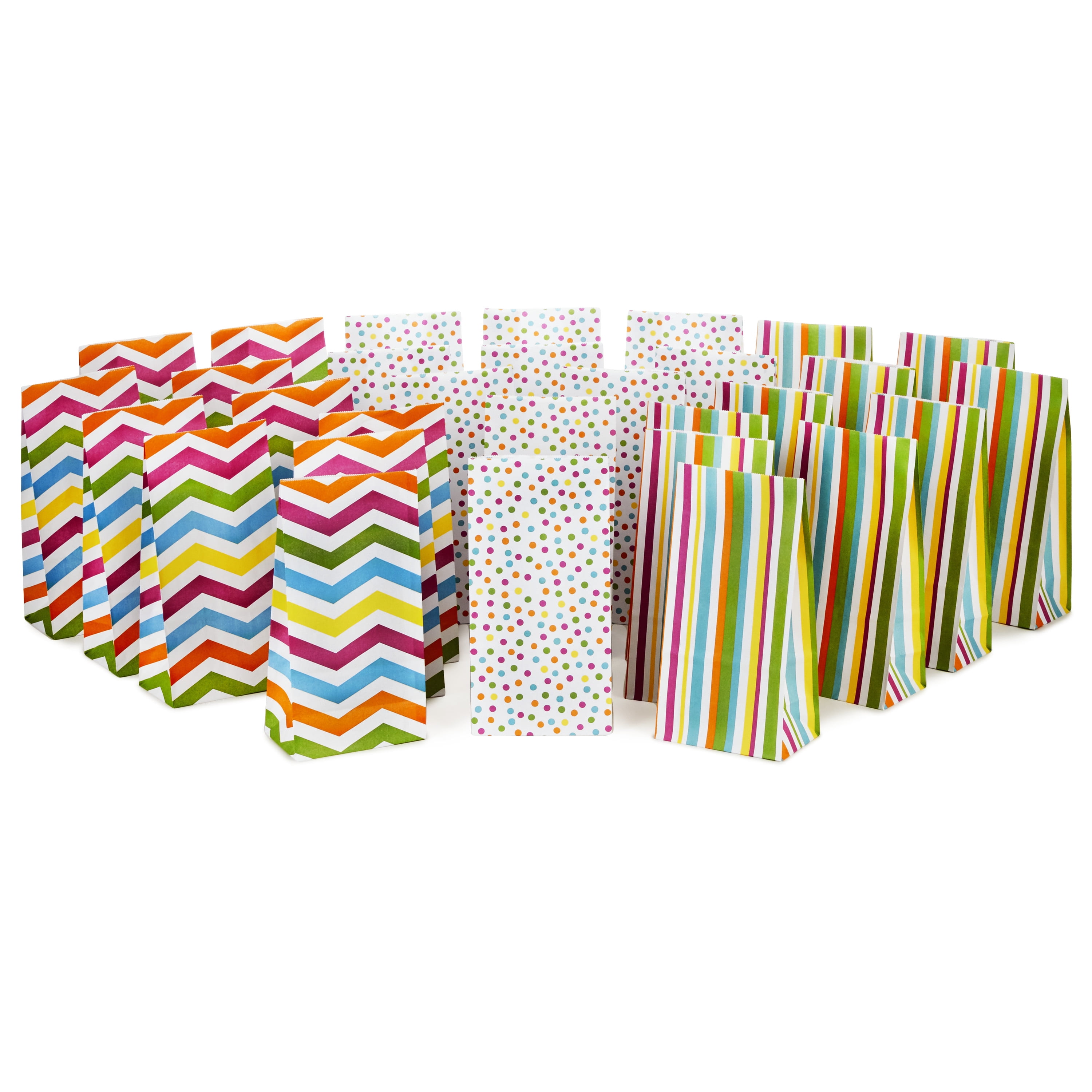 Hallmark Multi-color Wrapped Gift Bags, with Assorted Designs 30 Count