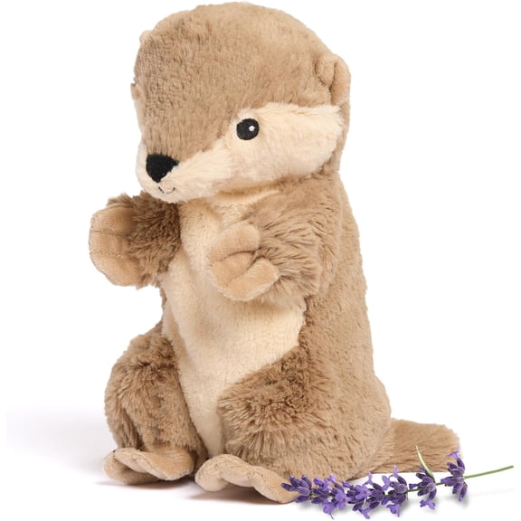 Warmies Junior 9" Otter Stuffed Animal, Microwavable Heated Plushies and Weighted Soft Plush Toys