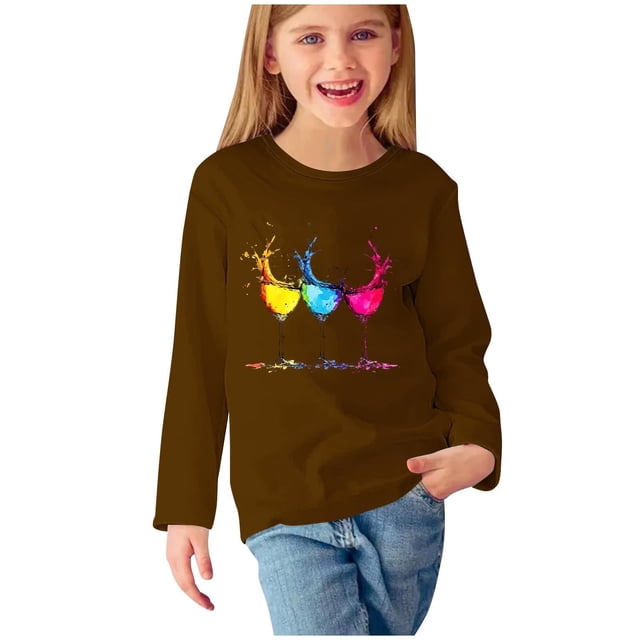 Huvoen Chandail à Manches Longues pour Bébé Garçon Fille Col Rond Imprimés Mignons Marron 9 Ans