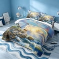 thumbnail image 3 of Erosebridal Coastal Lighthouse Twin Quilt Set, Sea Twin Coverlet Set, Reversible 2pcs, 1 Bedspread and 1 Pillowcase, 3 of 7