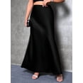 thumbnail image 4 of Women Fall Skirts Business Casual Clothes High Waisted Cocktail Party Wedding Guest Mermaid Maxi Skirt Black S, 4 of 9