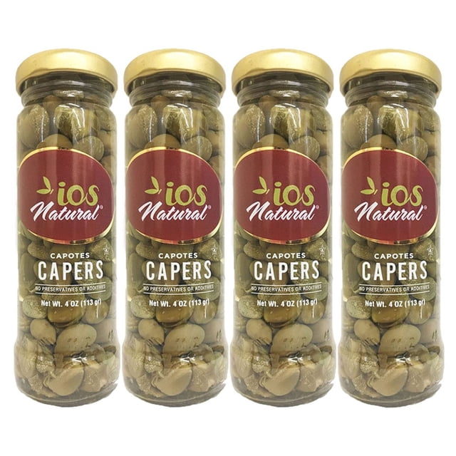 LDHF Capotes Capers in Sea Salt, Vegan, Non-GMO, Kosher - 4Oz (Pack of 4)