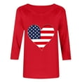 thumbnail image 3 of 4th of July Shirts Women American Flag 3/4 Sleeve Shirt Tops Casual Summer T Shirt Patriotic Tees, 3 of 3