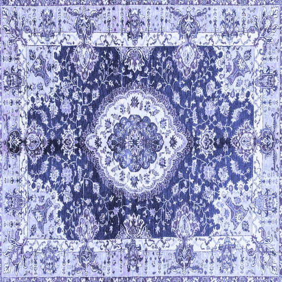 Ahgly Company Indoor Square Abstract Blue Modern Area Rugs, 5' Square