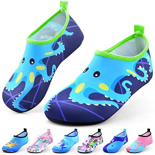 GoodValue Kids Water Shoes Boys Girls Quick Dry Aqua Socks Barefoot Swim Beach Shoes Pool Surf Aqua Shoes for Little Big Kid Water Socks 
