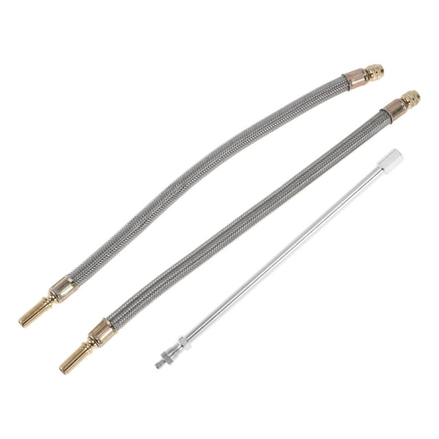 1 Set de extensión de válvula de llanta de cobre de 180 grados con extensión de vástago de válvula de llanta de acero inoxidable universal de 300 mm para automóvil, motocicleta, RV, camión, bicicleta