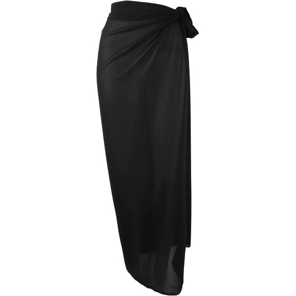 1 Pcs Black Sarong Swim Suit Cover Up Long Women’s Swimsuit Covers, Beach Blouse Sarong Wraps for Summer Party Travel