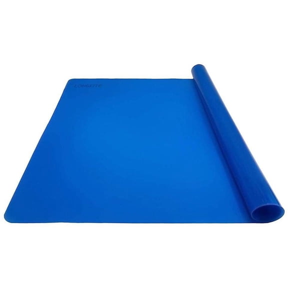 Large Silicone Counter Mat 19.68x15.74 inch Multipurpose Table Placemat Countertop Protector Baking Pastry Mat Nonstick, Nonskid and Heat Resistent (Large, Blue)