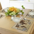 thumbnail image 4 of Ambesonne Map Place Mats Set of 4, Retro Sketch World Map, Standard Size, Brown and Sand Brown, 4 of 6