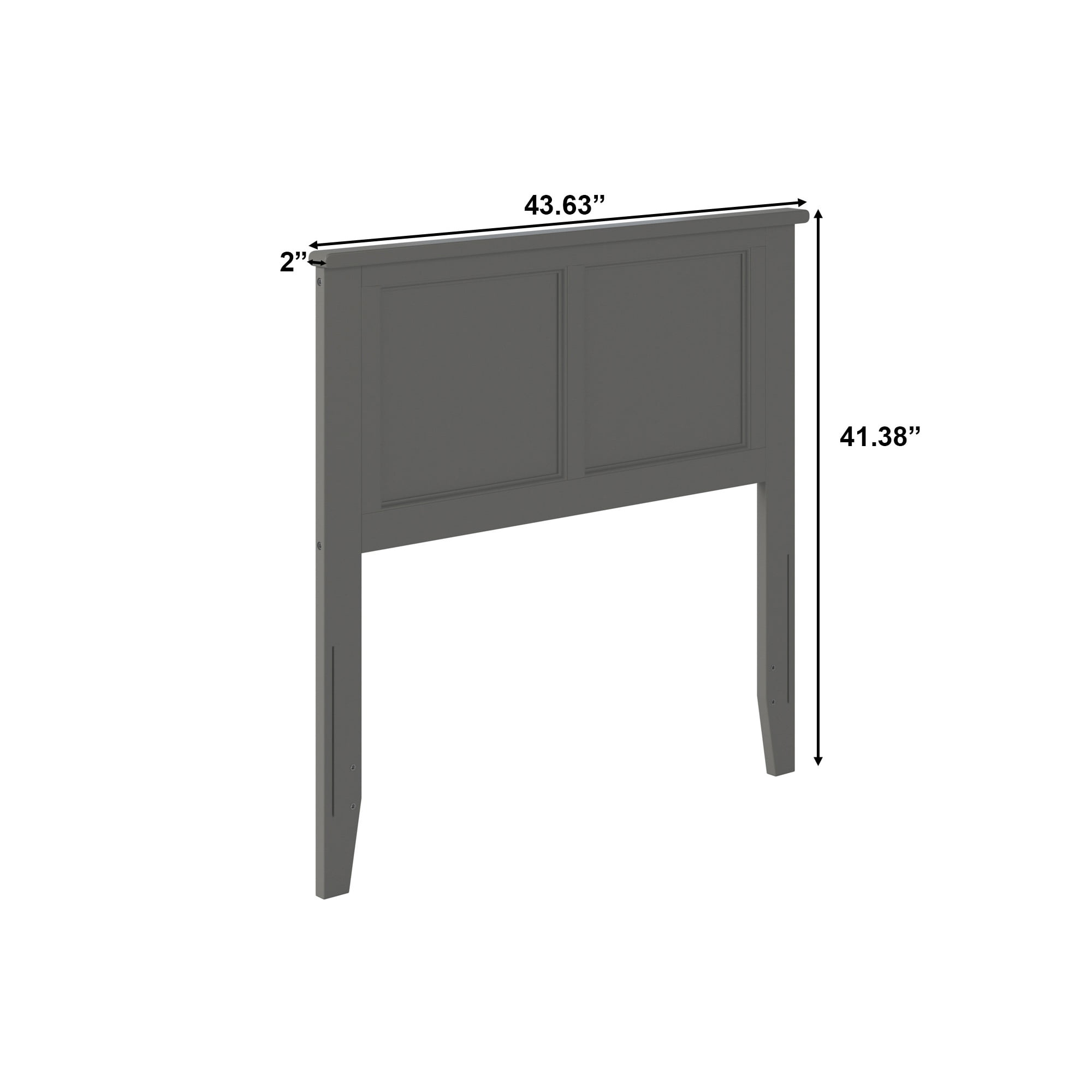 AFI Madison Twin Solid Wood Panel Headboard, Grey
