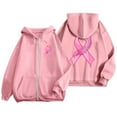 thumbnail image 4 of Women's Zip Up Hoodie Long Sleeve Pullover Casual Cancer Awareness Sweatshirt with Pocket for Everyday Wear Comfort, 4 of 6