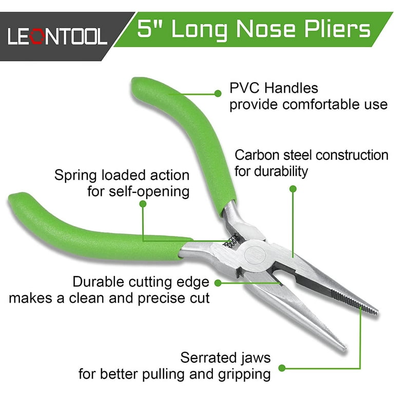LEONTOOL Small Needle Nose Pliers for Jewelry Making 5 Inch Precision  Jewelry Pliers Smooth Jaw for Bending Wire and Small Object Gripping  Handcraft Product Repair Jewelry Making Tools 